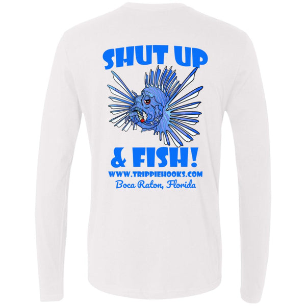 Shut Up And Fish Men's Premium Long Sleeve T-Shirt - White - Available in all sizes
