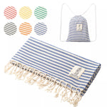 Turkish Striped Tassel Towel Luxury 100% Cotton 100*180CM