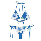 Trippie Hooks Blue Floral Print Recycled String Bikini