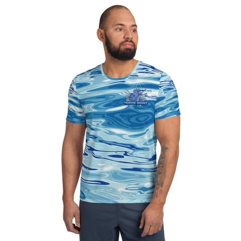 TRIPPIE HOOKS Ocean Men's Athletic T-shirt