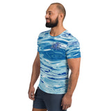 TRIPPIE HOOKS Ocean Men's Athletic T-shirt